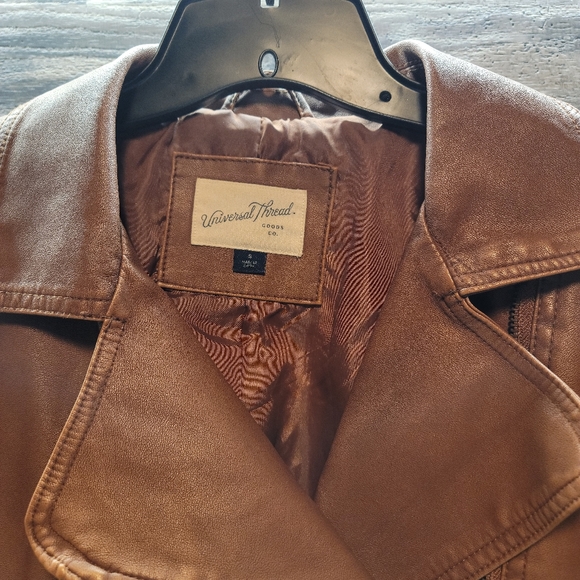 Brown leather jacket Sz Small - Picture 4 of 4